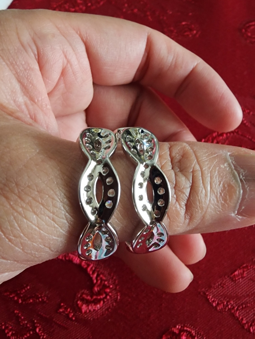 925 Sterling Silver Hoop Earrings - Picture 6 of 6
